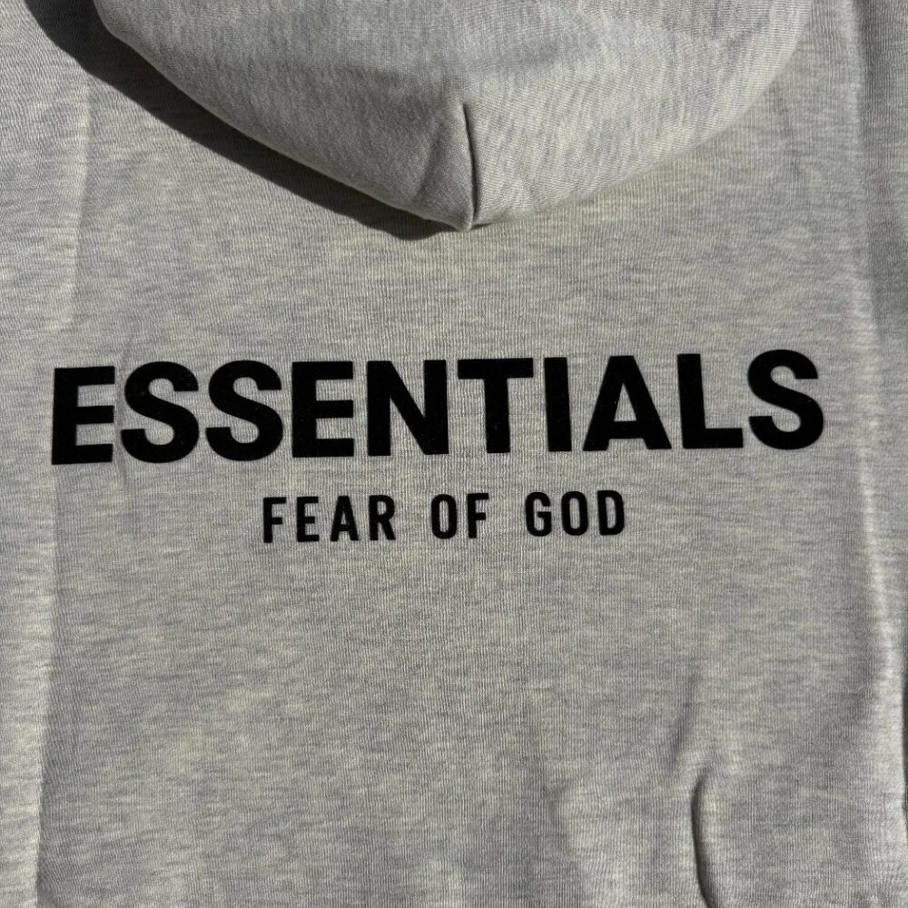 Fear of God Essentials Hoodie Grey Light Oatmeal Size XXS